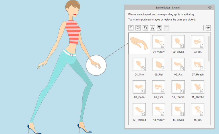 2D character creator - custom sprite editing